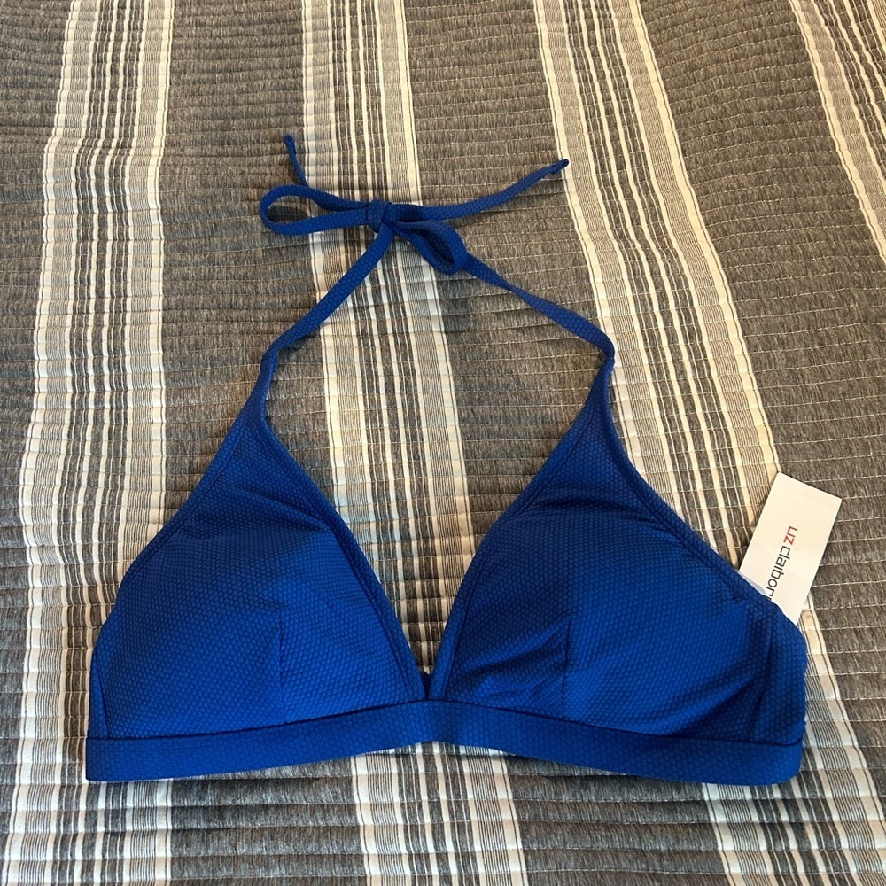 NWT Liz Claiborne Women's Blue Halter Bikini Top Size 10